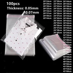 Sac en plastique transparent 100 pièces, emballage cadeau alimentaire, sac auto-adhésif bonbons Cellophane T-Shirt vêtements chaussures pochette de rangement étanche