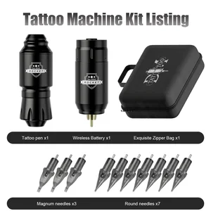 DM Wireless Tattoo Kit, komplette Mini -Raketenmaschine, Batteriekasten, Stromfarbe, Drehstift, dauerhaftes Make -up 6 Hauptverkäufe permanent Maschine - №3