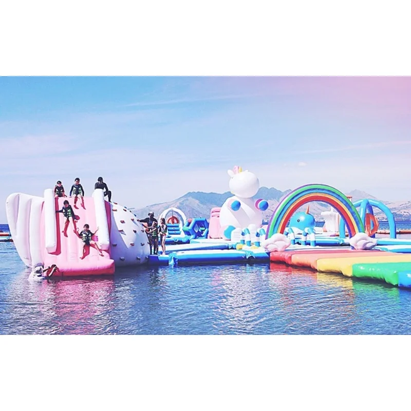 Commercial Sea Sport Games Inflatable Aqua Park Water Theme Park Equipment Island Floating Water Park For Sale