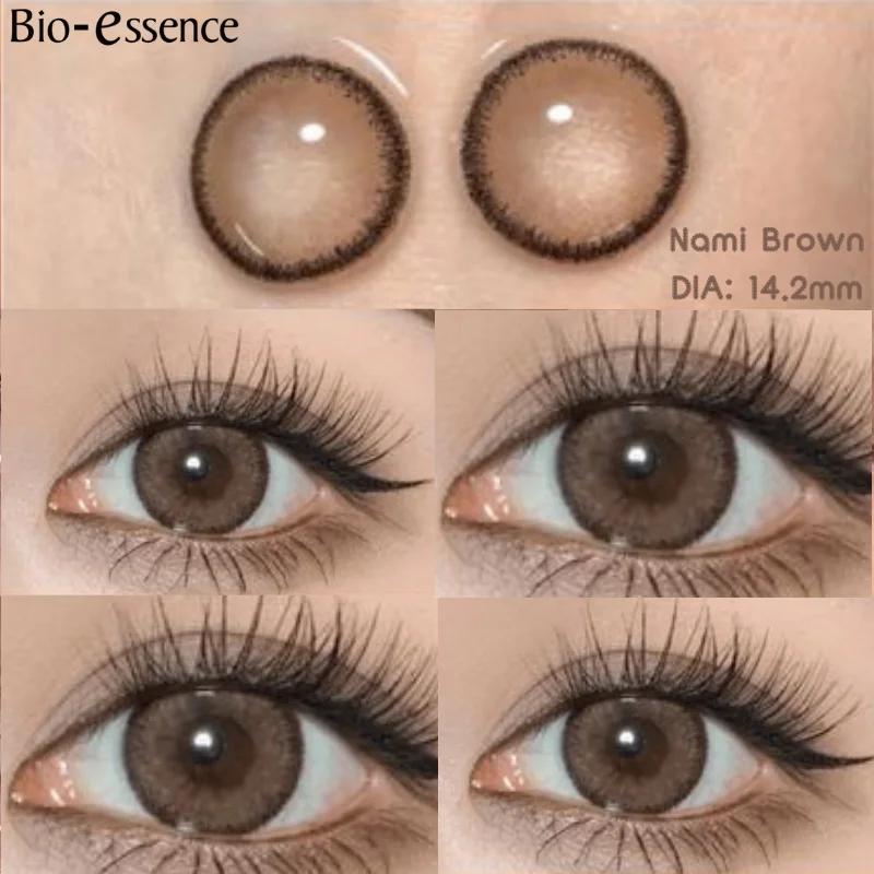 Bio-essence Colorcon Korean Lenses Colored Contact Lenses with Degree Myopia Lenses Brown Lenses Natural Eye Lenses Gray Lense