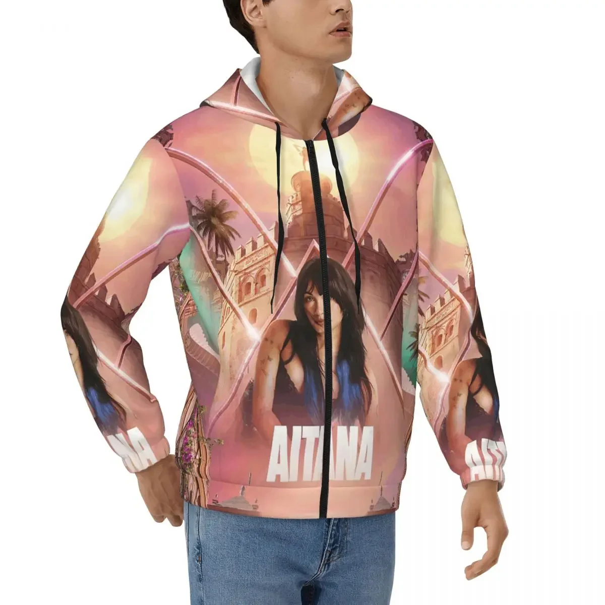 Aitana Ocana Singer Sudadera con capucha con cremallera Jersey de Hip Hop Otoño Invierno Sudadera para hombre y mujer Tops de manga larga