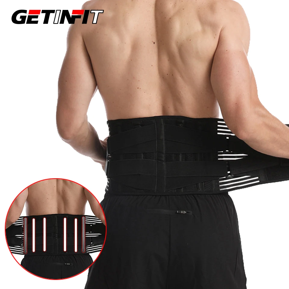 Adjustable Elstiac Lumbar Back Belt 6 Stays Abdominal Binder Fitness Waist Support Trainer Lumbar Pad Gym Belts Women Men Unisex