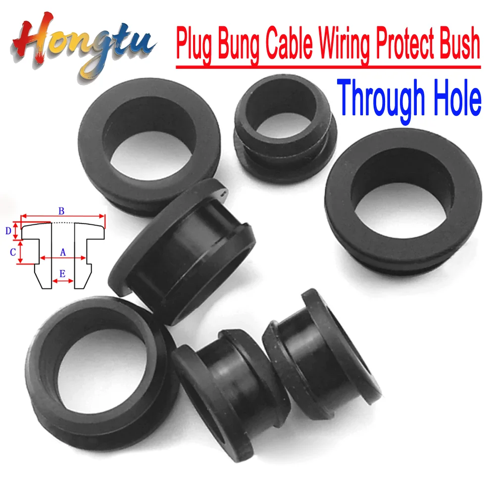 

Hongtu 10PCS Black Silicone Rubber Snap-on Grommet Plug Bung Cable Wiring Protect Bush 2-30mm