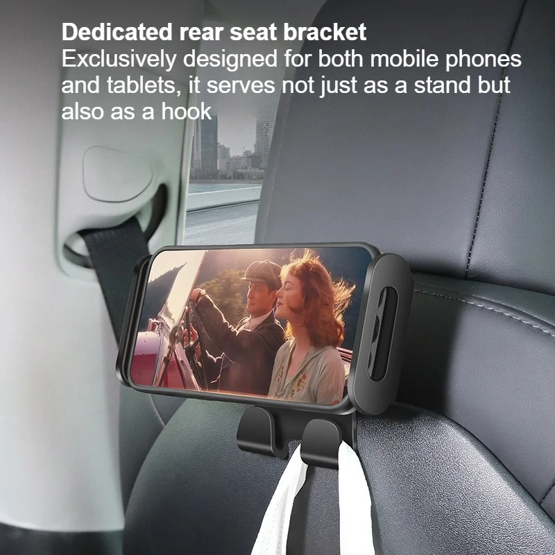 For Tesla Model 3 Y Juniper Back Seat Phone Holder Hook 360 Degree Rotate Stand Auto Headrest Bracket for Tablet PC IPad Mini