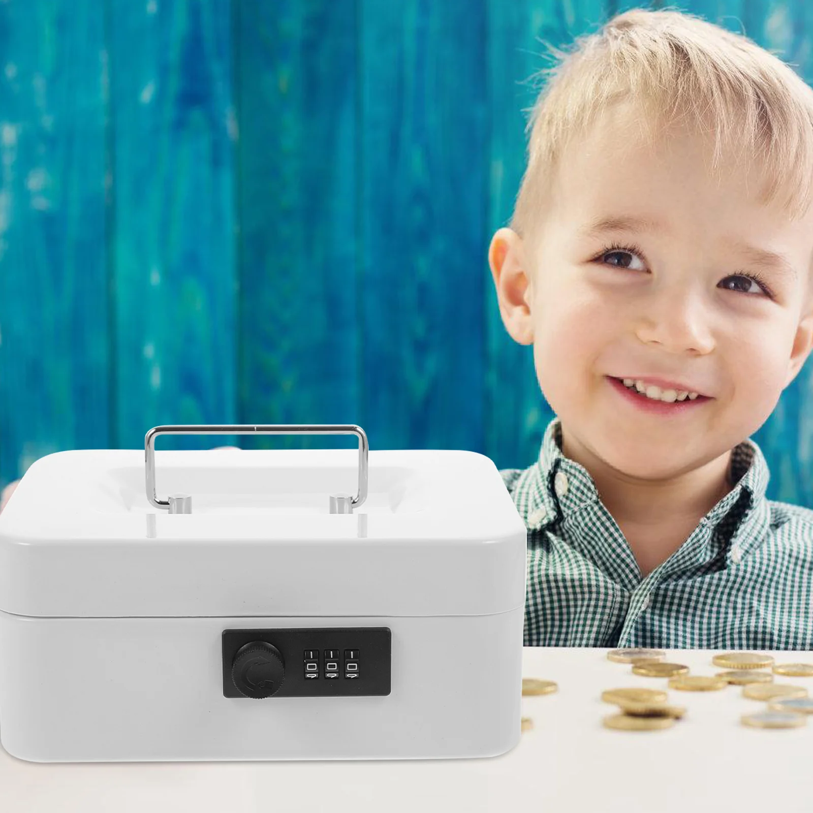 

Locking Cash Box Vintage Decorative Storage Money Box Metal Organizer for Personal Items Coins Jewelry Small Metal Boxes