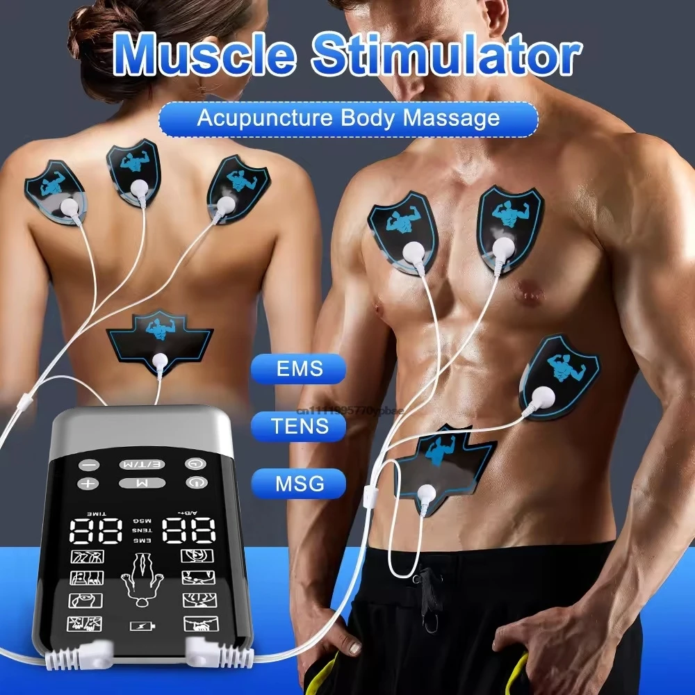 

EMS TENS Unit Muscle Stimulator, Digital Handheld Electric Massager for Recovery Pain Relief Therapy, Body Toning
