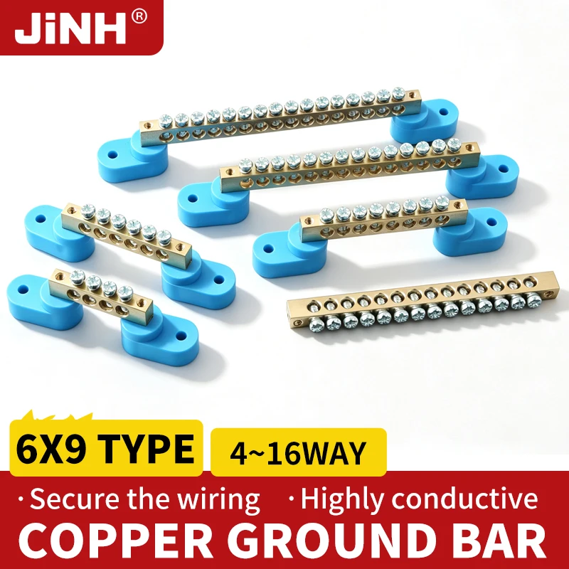 JINH Zero & Earth Stromschiene 6*9mm, 4 bis 16 Löcher, M4/M5 Schraube, JINH JHT6-0609 Verteilerkasten-Zubehör