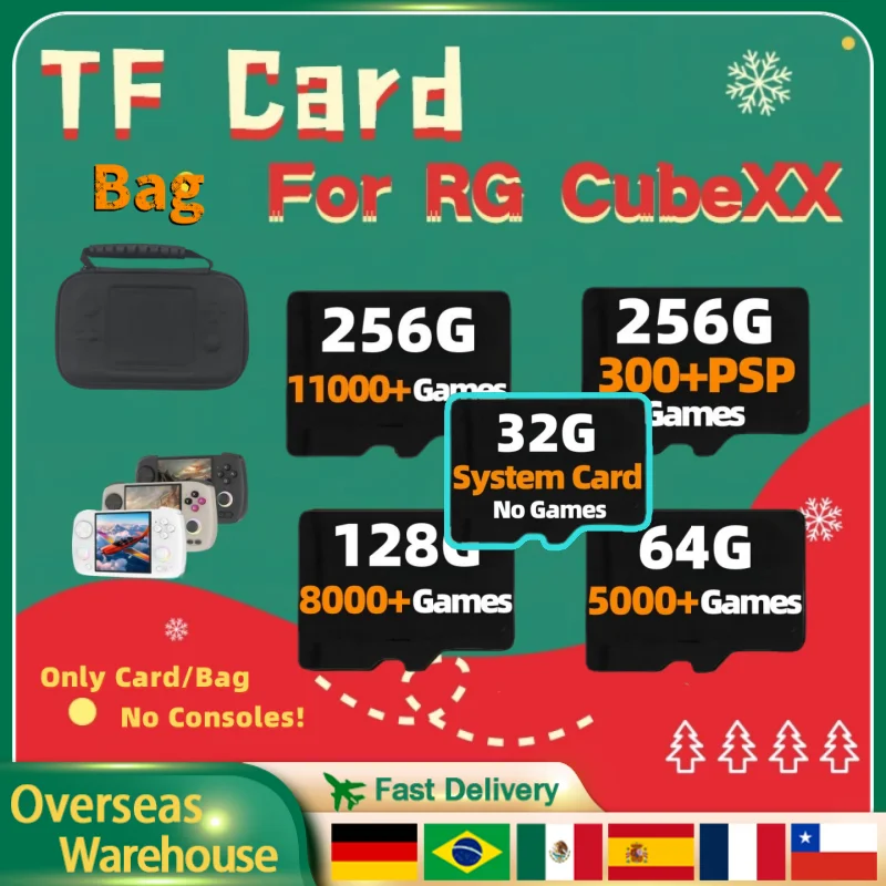 For ANBERNIC RG CubeXX TF Card Plug&play Pre-install Retro Games Memory Card Handheld Gaming System Card 256G PSP Game Boy Gifts