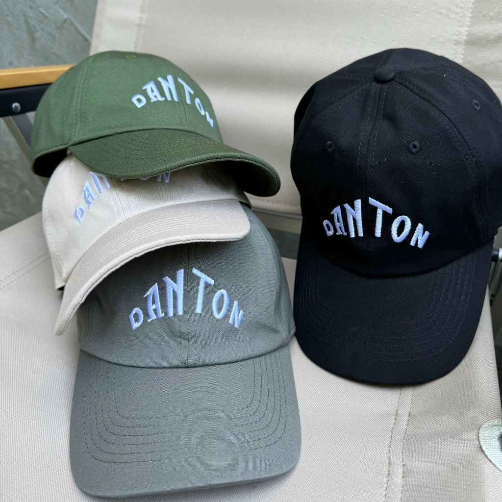DANTON Vintage Washed Cotton Baseball Cap Unisex Embroidered Logo Adjustable Dad Hat Casual Streetwear Outdoor Travel Summer Cap