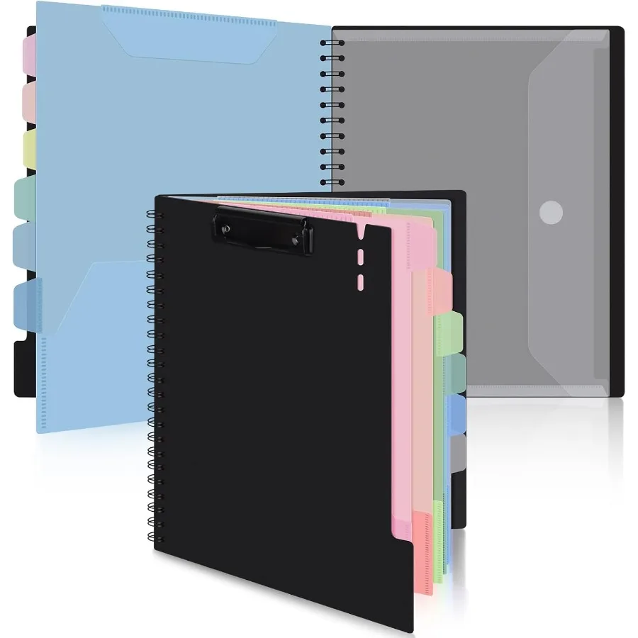 

Буфер обмена с органайзером для папок, 12 горшков, органайзер для проектов, многоразовый блокнот с подкладкой, органайзер для проектов в твердом переплете 11 x 8,5 дюйма с