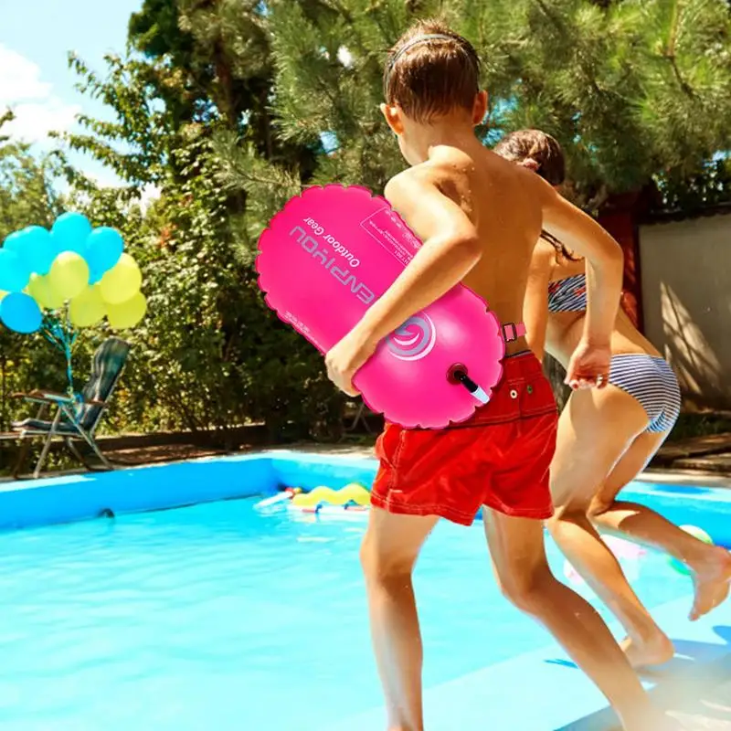 Boya de natación de PVC abierta inflable, bolsa de secado con cinturón, alta visibilidad, flotador de remolque, bolsa de seguridad para deportes acuáticos