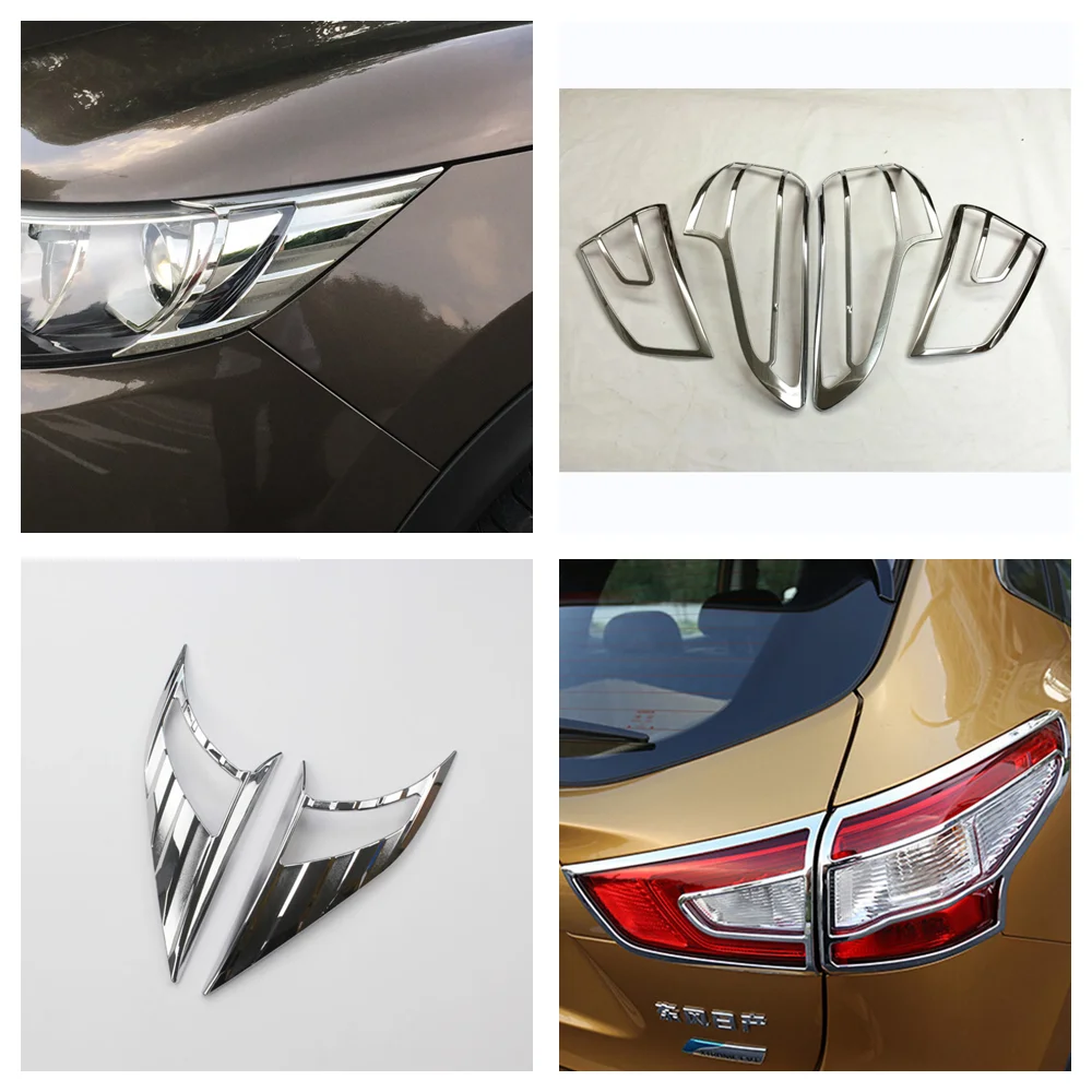 

Для Nissan Qashqai J11 2014 2015 2016, аксессуары, фары, веки для бровей, задние задние фонари, хромированная накладка, стиль отделки