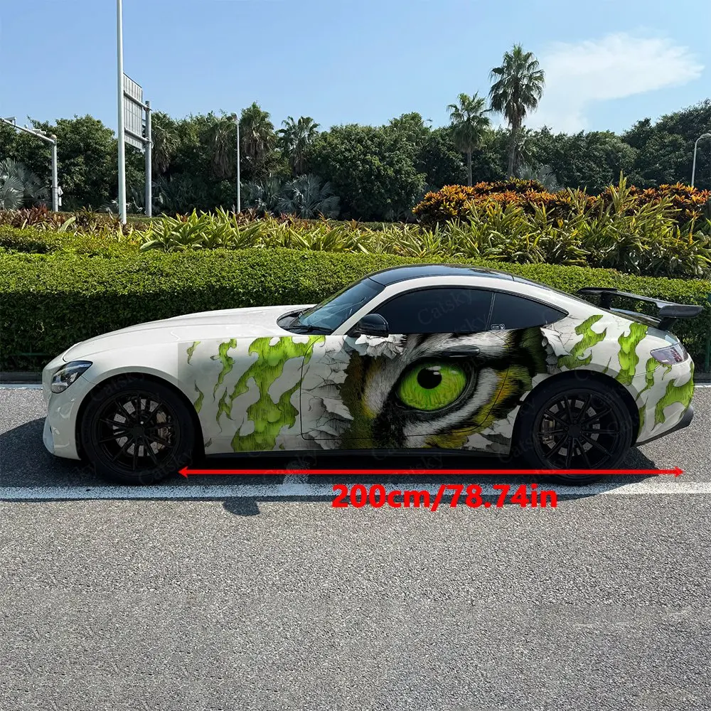2pcs Wall-Breaking Cat Eye, Durable, Fade-resistant, Enhance Vehicle Aesthetics With Bold Artistic Design Car Vinyl Wraps