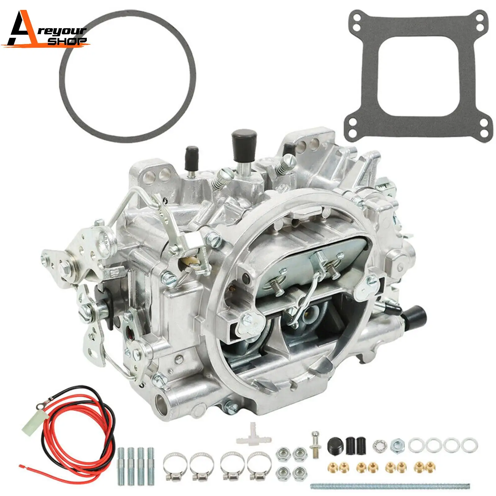 Areyourshop 4 Barrel Carburetor Performer Manual Choke 600 CFM w/ Gasket For Edelbrock 1405