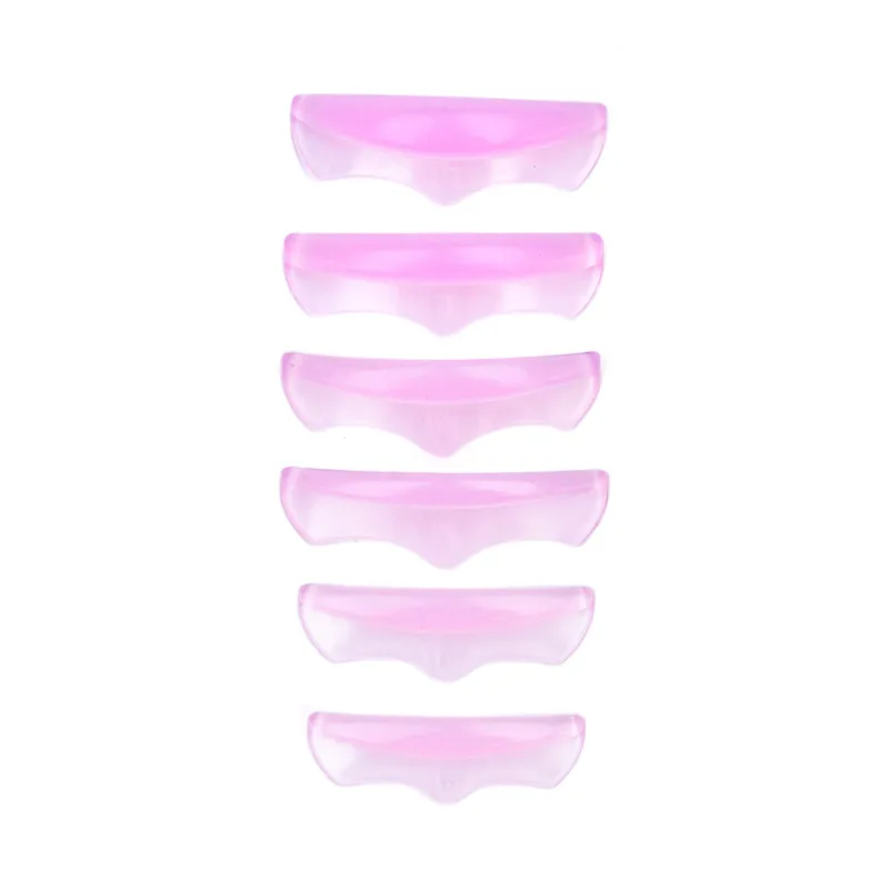 6Pair/Set Pink Purple Crown Silicone Patch Eyelash Curling Silicone Mold Eyelash Box Gasket