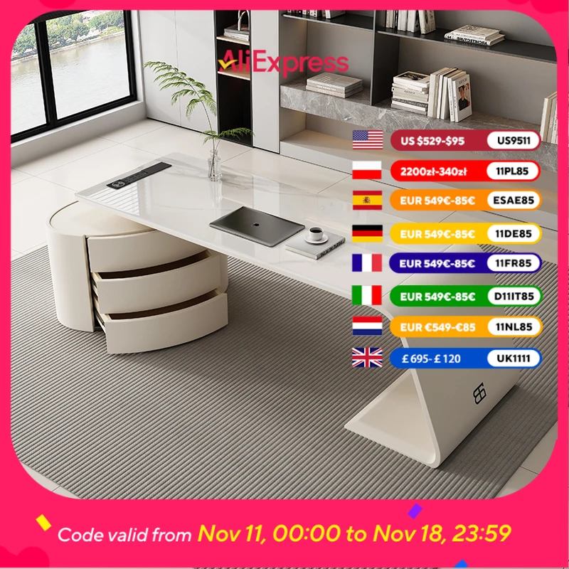 

Asthetic Designer Executive Desk White Supplies Room Drawers Executive Desk Height Modern Mesa De Escritorio Office Furniture
