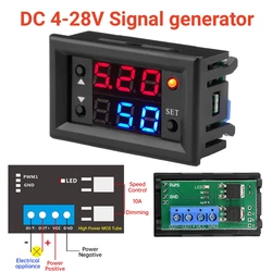 DC 4-28V Display digitale PWM regolatore ad alta potenza strumento di misurazione della frequenza 1HZ ~ 160KHZ Duty Cycle regolabile 0 ~ 100%