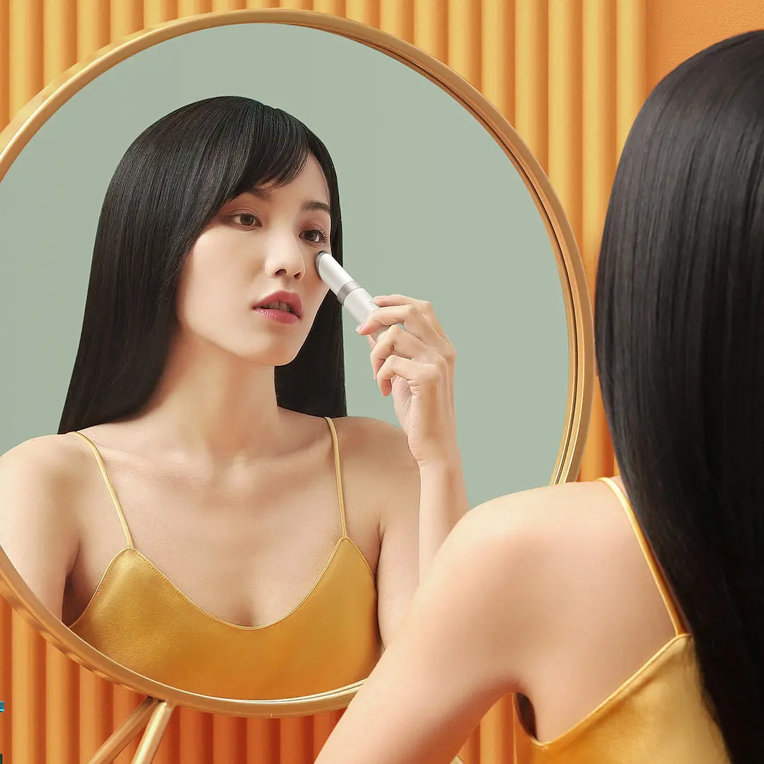 Masajeador de ojos eléctrico EMS, Estiramiento de la piel de los ojos, herramienta para el cuidado de la piel antiarrugas, vibración, relajación caliente, terapia fotográfica de ojos, comodidad portátil