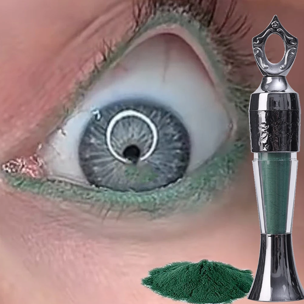 Delineador de ojos en polvo de alta calidad, negro, verde oscuro, Natural, resistente al agua, Sexy, sin manchas, sin moscas, maquillaje, herramienta de sombra de ojos