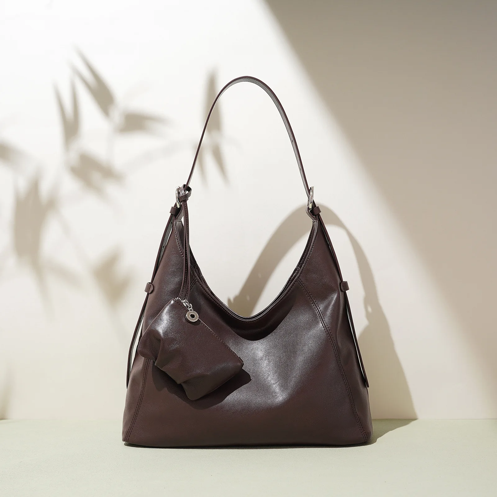 

100% Genuine Leather Hobo for Women, 2026 New Large Capacity with Pouch, Сумка Женская