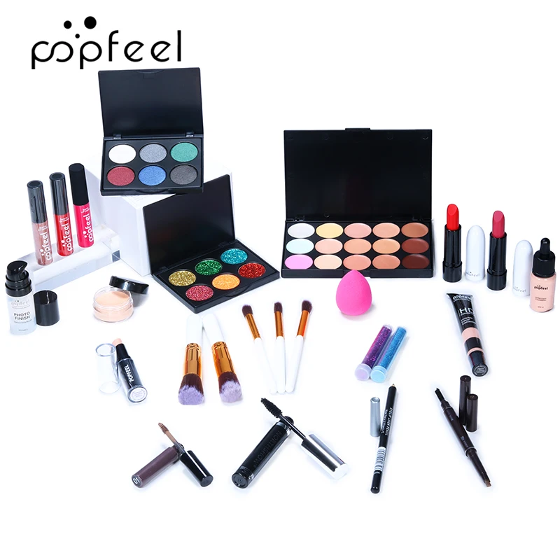 Alles In Één Make-Up Set Oogschaduwpalet/Lipgloss/Concealer/ Eyeliner/Cosmetische Tas Volledige Make-Up Kit Vrouwen Geschenkdoos Palet