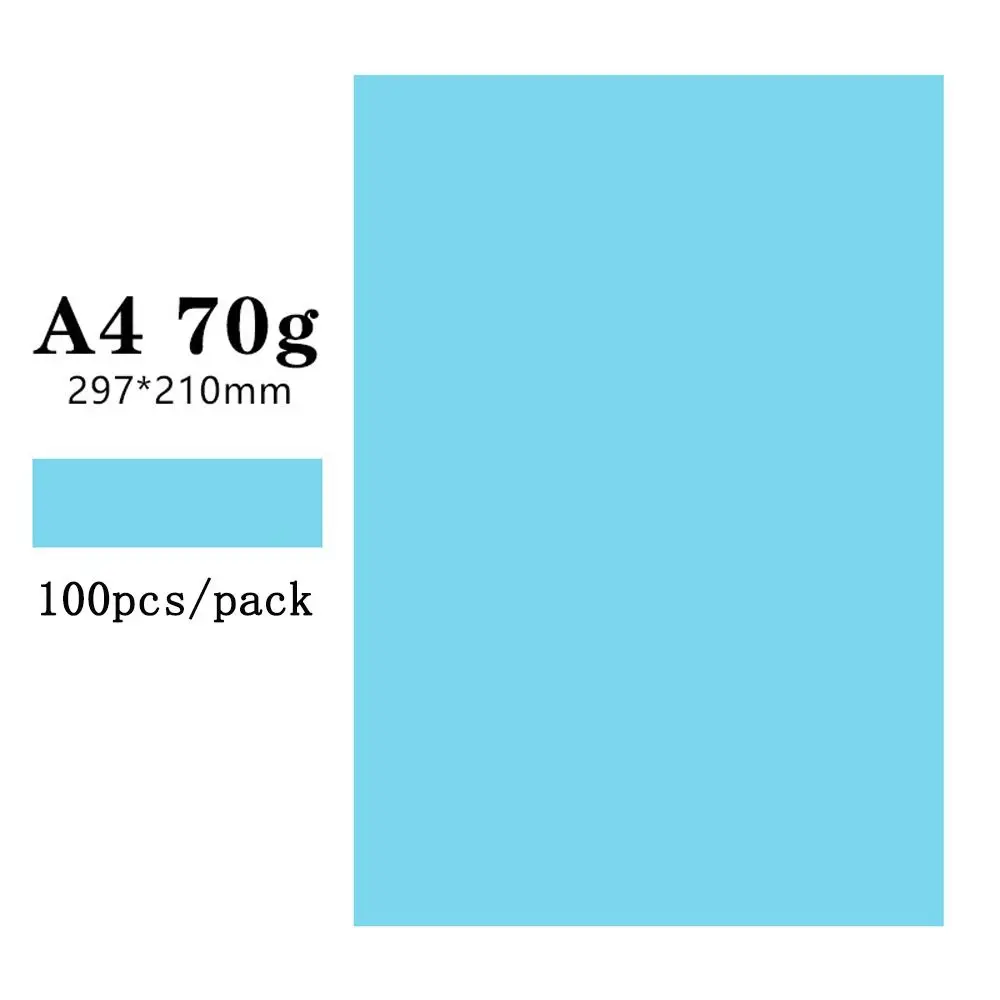 100Pcs Colored Different Colors Coloured Printing Craft Decoration A4 Copy Paper Double Sides Origami Craft And Printing Paper