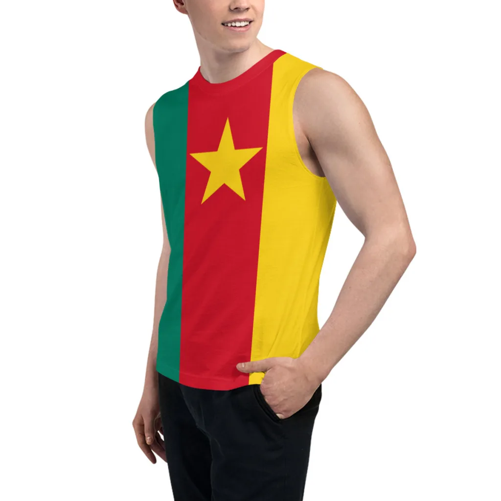 Sleeveless T-shirt Cameroon Flag 3D Men's Boys Tshirt Gyms Tank Tops Fitness Joggers Basketball Training Vest