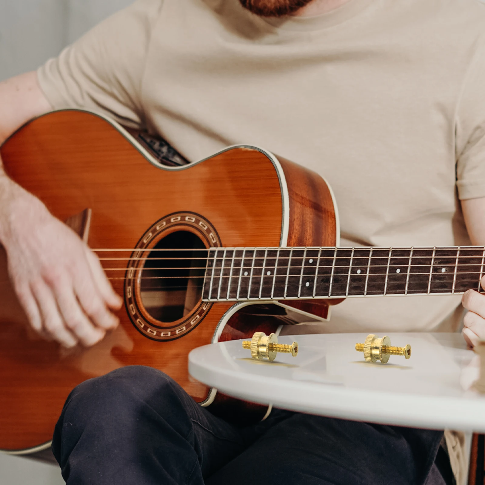

String Cone Guitar Bridge Screw Replacement Fixing Acoustic Saddle Nut Electric Parts Self-locking Screws