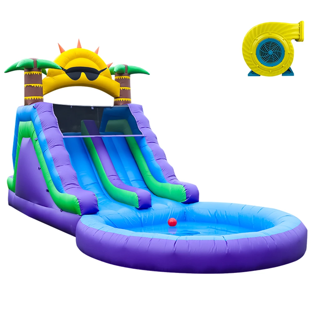 

Надувная горка-батут «Подсолнух» для улицы, водный аттракцион, надувное оборудование для игр, надувная водная двойная горка с бассейном для шариков