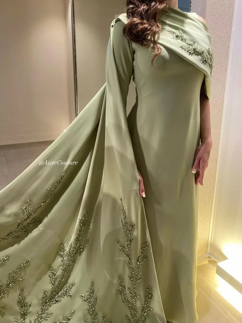 

Oisslec 2024 Vestidos Prom Dresses Saudi Arabia Women Long Sleeve Evening Party Gowns Beaded Applique فساتين للحفلات الراقصة