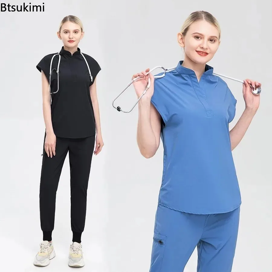 Women Scrub Set Surgical Nursing Hospital Uniform Medical Uniforms Wholesale Multicolor Short Sleeve Workwear Clinic Nurse Scrub view 5