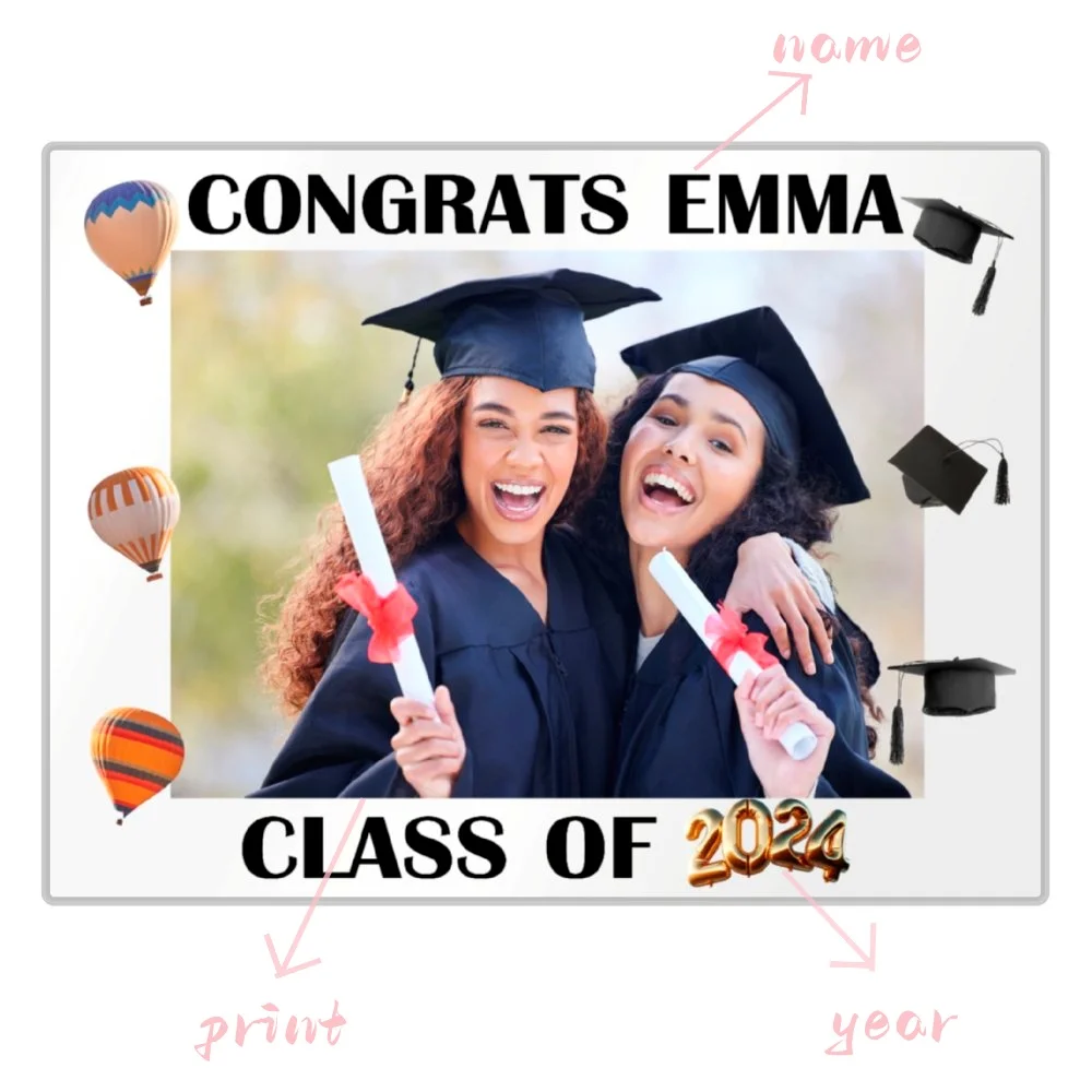 Personalised Wooden Picture Frames Customized Photo Frame Class of 2024 Graduation Decoration Gifts for Classmate Student Friend