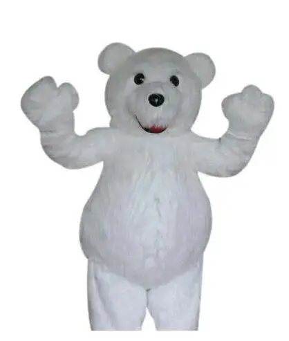 New Adult Halloween Christmas White Bear Mascotte Fancy Cartoon Mascot Costume Plush Fancy Dress Mascot Costume