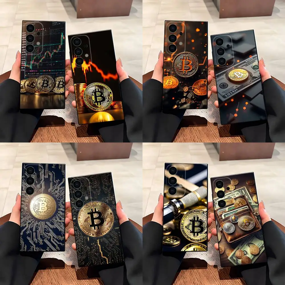 

Bitcoin Digital Currency High-quality Phone Case For Samsung S25,S24,S21,S22,S23,S30,Ultra,S20,Plus,Fe,Lite,5G Black Cover