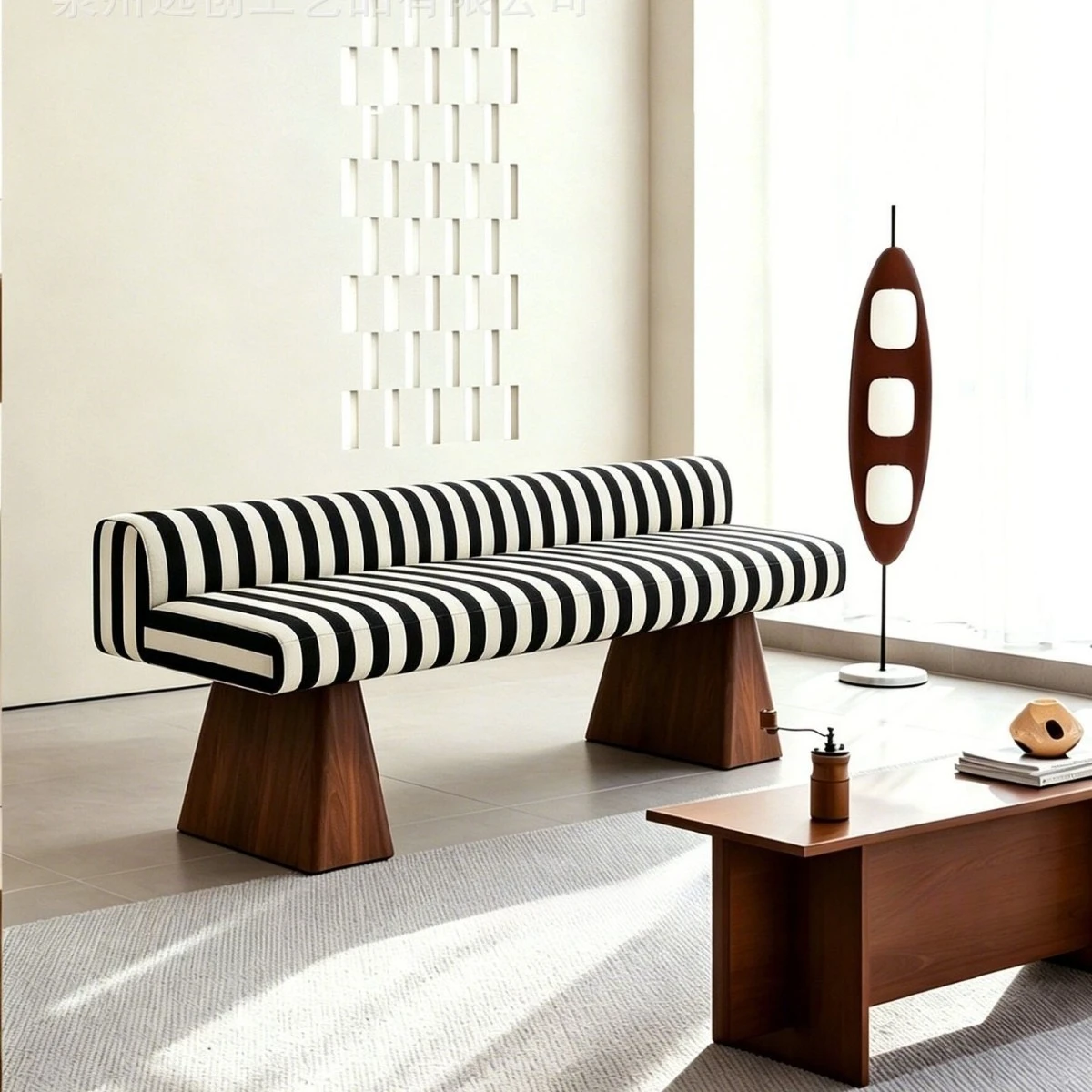 Modern simple shoe changing stool ash wood sofa stool long strip bed tail light luxury bedroom clothes