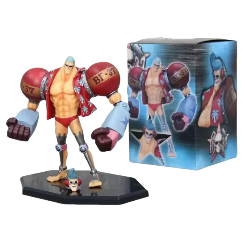 18cm Figurka Anime One Piece Gk Franky Figurki Akcji Podwójna Głowa Wymienne Ozdoby Kolekcjonerskie Zabawki Prezenty
