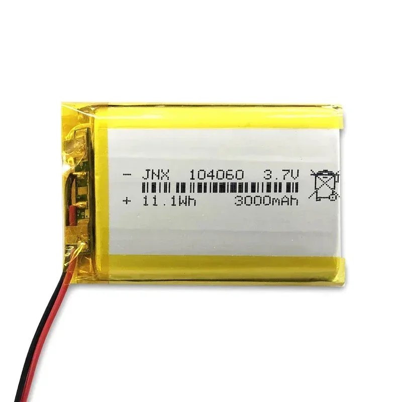 3000mAh 104060 Rechargeable Li-polymer battery 3.7V  suitable for humidifier doorbell locator Bluetooth speaker backup battery