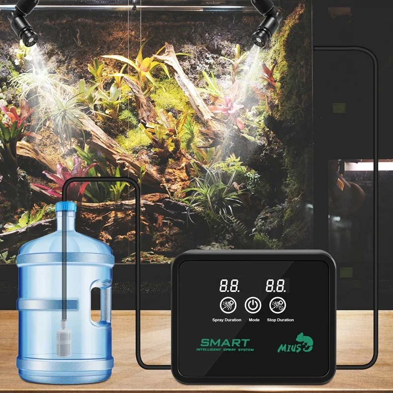 MIUS Intelligent Automatic Mist Spray System Set Electronic Timer LCD Screen Sprinkler Controller Terrarium Spraying Kit