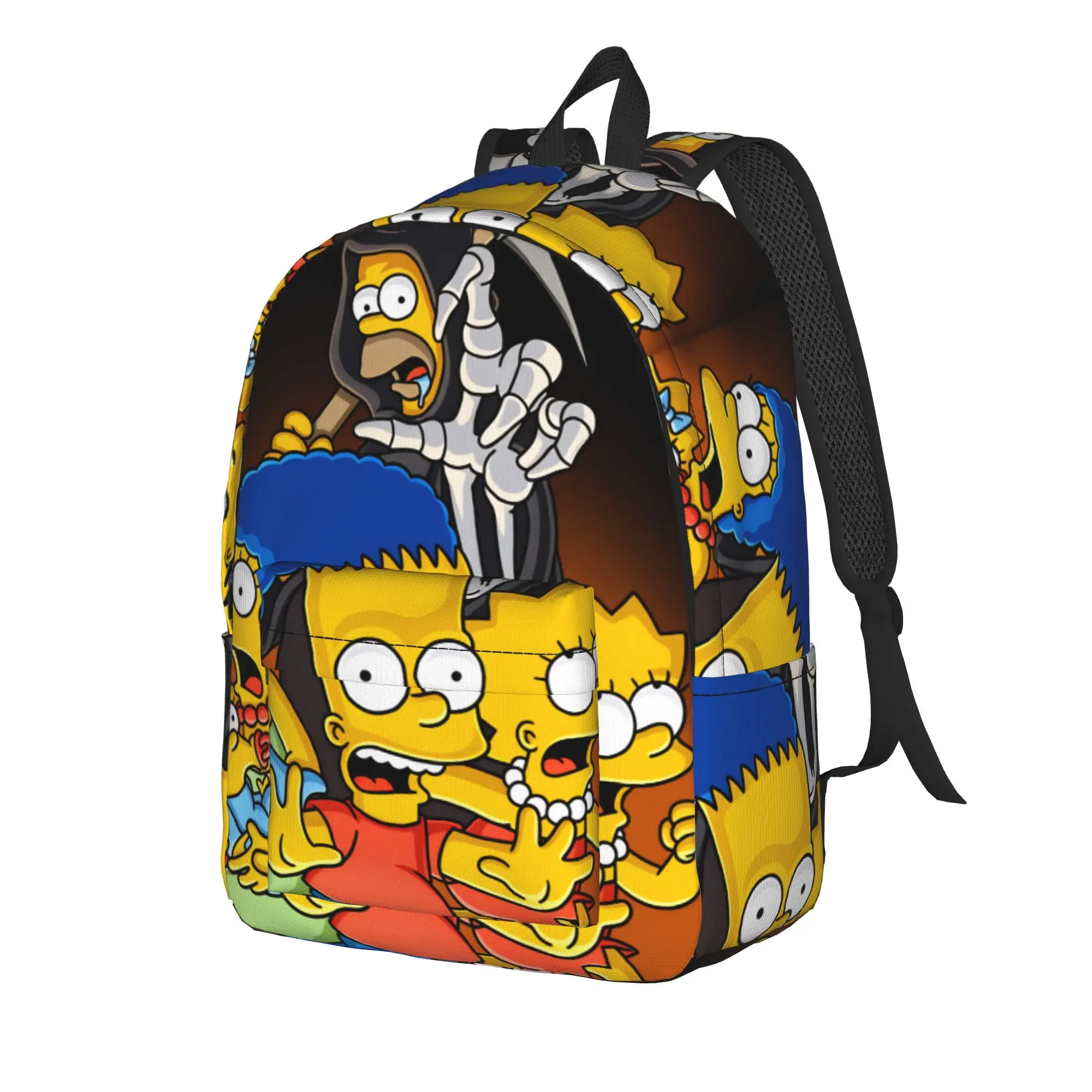 S-Simpsons Grim Reaper Homer Halloween Backpack Women Men Breathable Backpacks Aesthetic High School Bags Trekking Rucksack