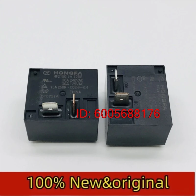 10PCS Hongfa relay HF2160-1A-12DE 4-pin group normally open 30A240VAC T93 SLI Original & Brand New