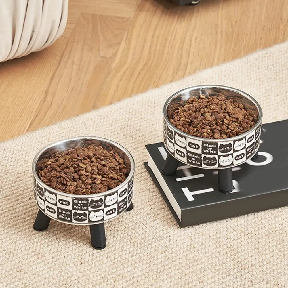 Stainless Steel Pet Bowl Stainless Steel Elevated Pet Food Bowls with Stand for Cats Dogs Anti-slip Raised Cat for Kittens