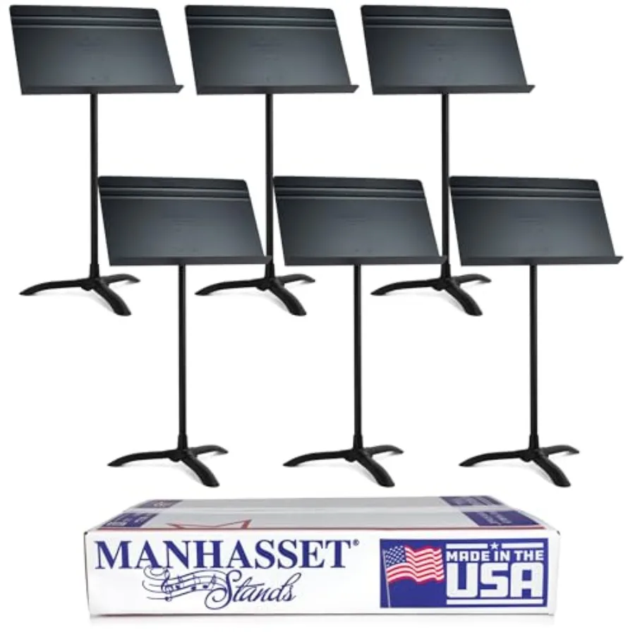 

Музыкальные подставки для нот Manhasset - Набор из 6 подставок - Модель 48 Symphony - Долговечные и прочные подставки Manhasset - Регулируемые