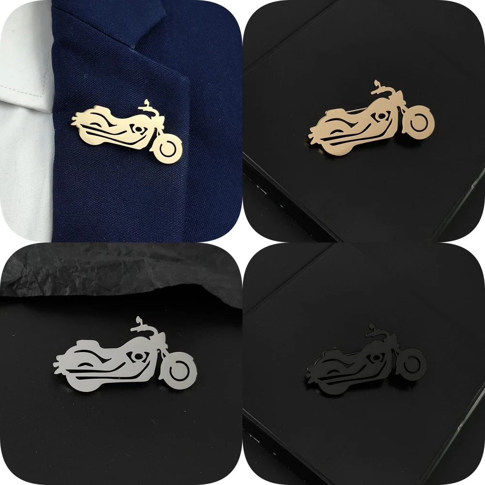 

Motorcycle gilded badge, men's suit brooch, black lapel pin, clothing accessories set, husband gift