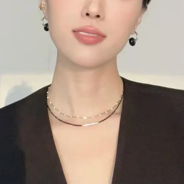 Natural Stone Beads Heart Pedant Chain Trendy Handmade Necklace Golden Summer Stainless Steel Jewelry