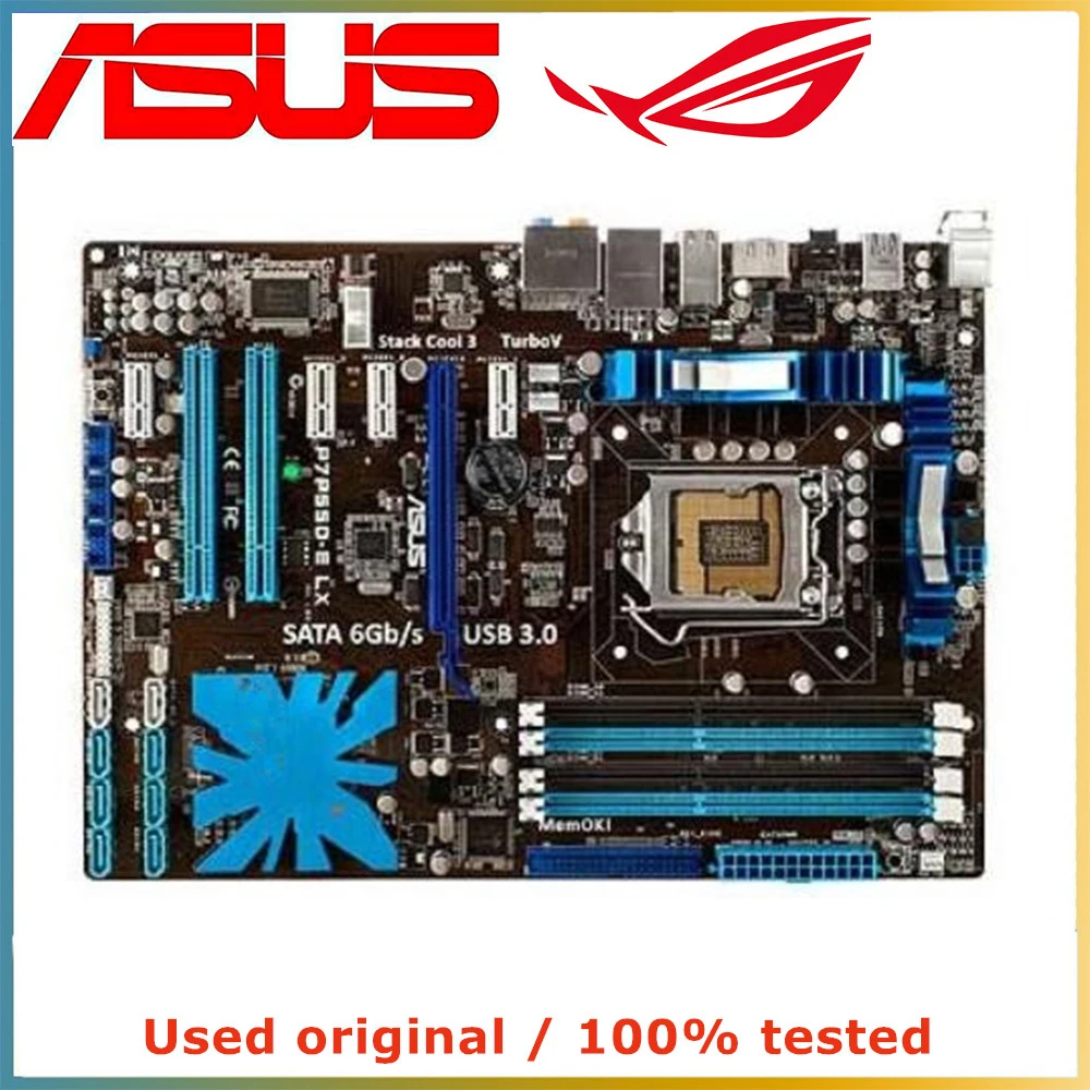 

For Intel P55 For ASUS P7P55D-E LX Computer Motherboard LGA 1156 DDR3 16G Desktop Mainboard SATA II PCI-E 2.0 X16