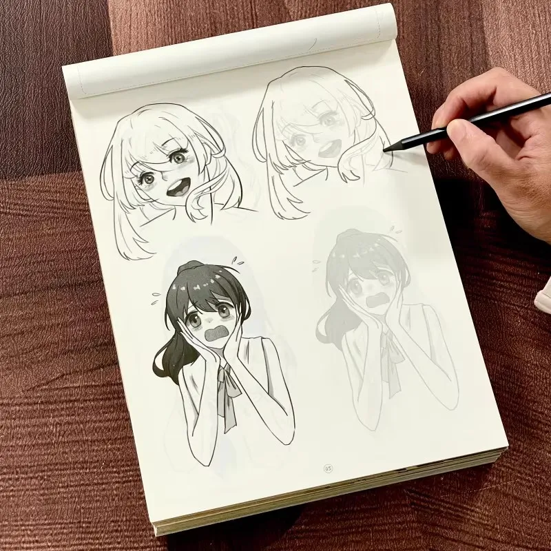72 Pages Manga Tracing Book, Anime Character Sketching Drawing Pad, Learn to Draw Cartoon & Art Practice Book image 3