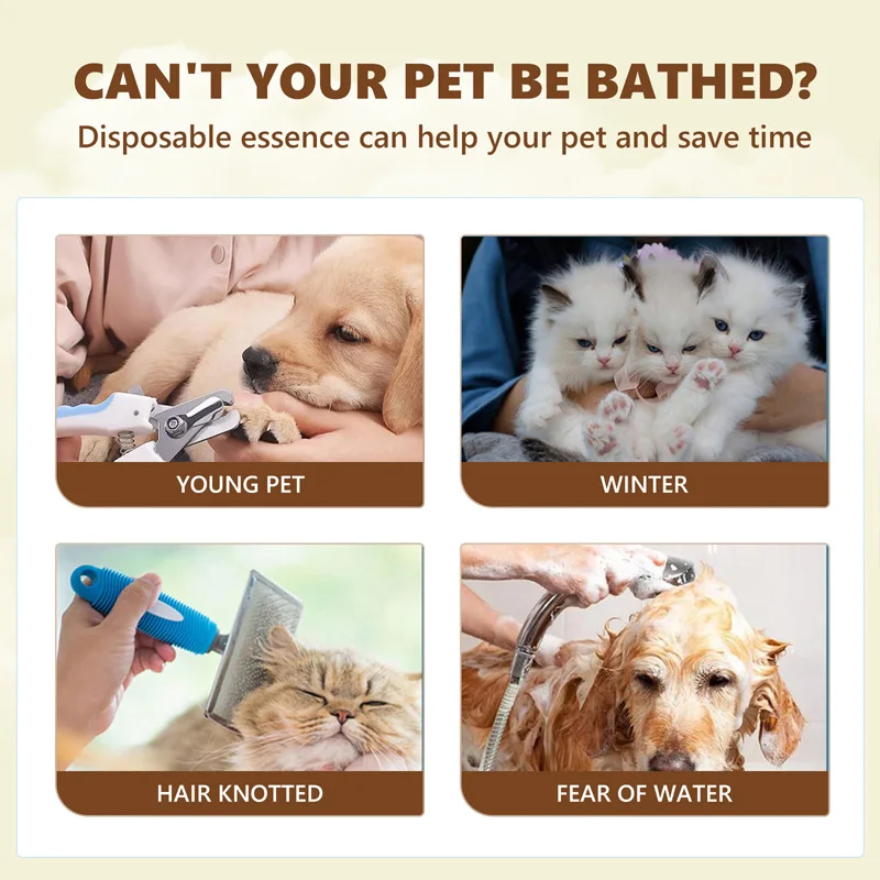 Pet wash free essence suit cat and dog soft hair cleaning, decontamination, deodorization and fragrance retention dry cleaning c