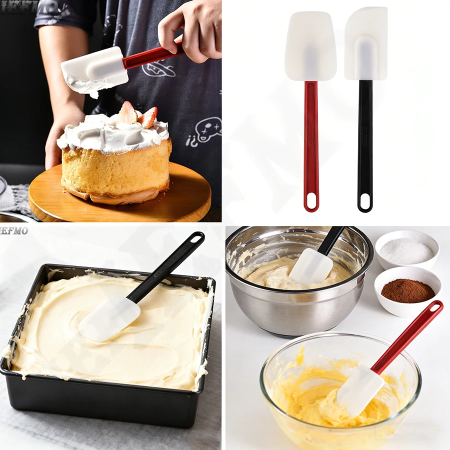 

10 Inch Baking Spatula Set,Food Grade Silicone Cream Spatula,Heat-resistant Scraper For Baking,Mixing,Cakelcing Kitchen Tools