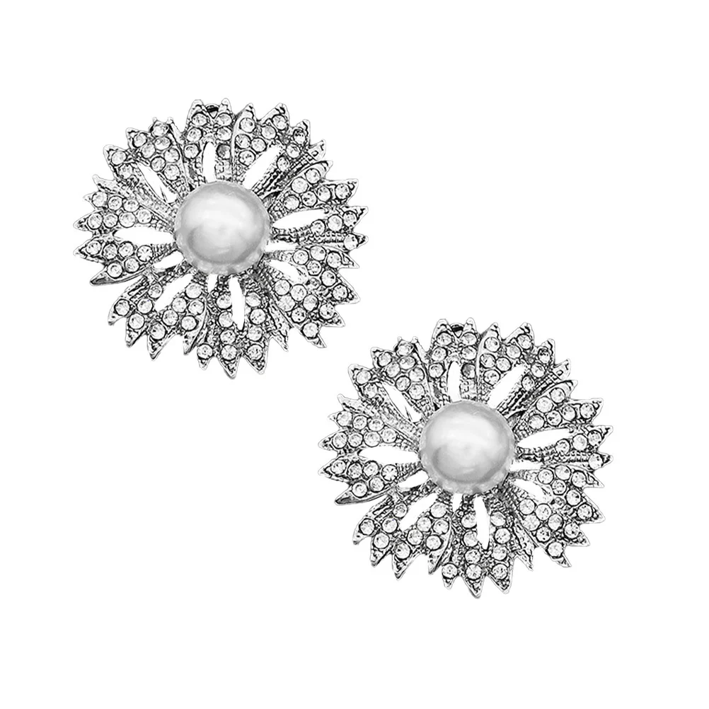 

1Pair Rhinestone Pearl Shoe Buckles Elegant Girl Shoes DIY Ornaments Decorative Shoe Clips for Parties Performance