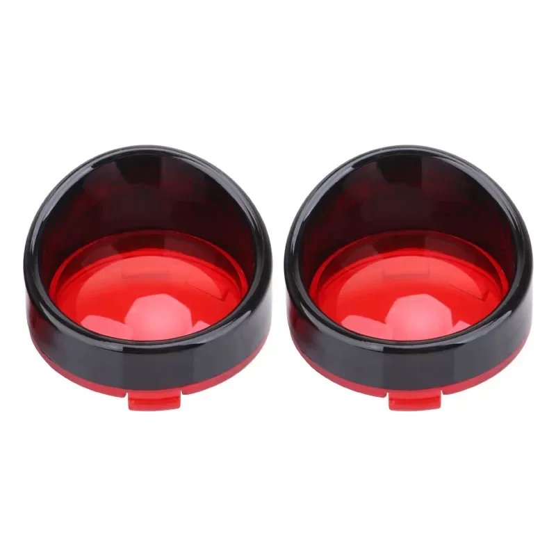 Motorcycle 2PCS Bullet Turn Signals Lens Cover Bright Black Visors Bezels For Harley Dyna Street Glide Fat Boy Softail Touring